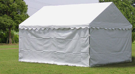 写真：テント用横幕（白）　３間